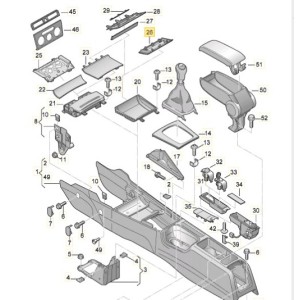 Audi  A3 8P Afdekking opbergvak middenconsole 